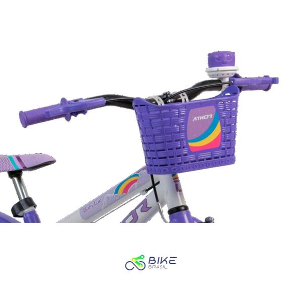 Imagem de Bicicleta athor aro 16 baby lux fem. com cesto branca/violeta