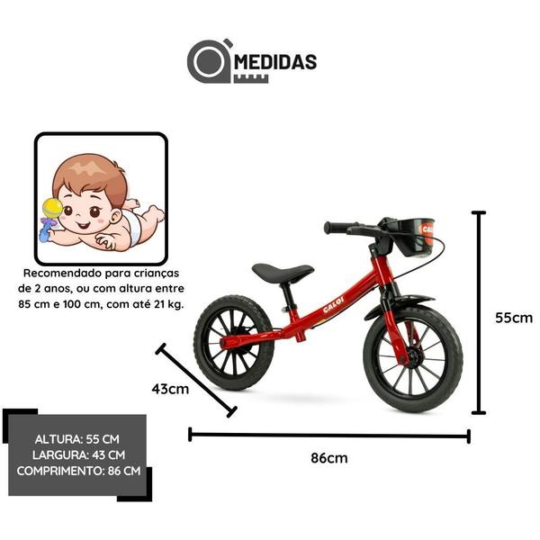 Imagem de Bicicleta Balance Bike 2 Infantil Caloi Aro 12 - Nathor