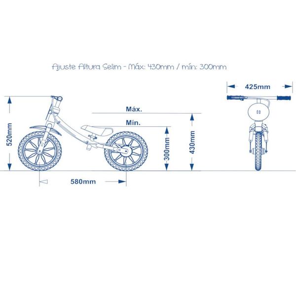 Imagem de Bicicleta Balance Bike de Equilíbrio sem Pedal Masculina Fast com Capacete Azul