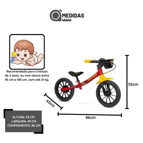 Imagem de Bicicleta Balance Bike Infantil Fast Mod. 3 Aro 12 - Nathor