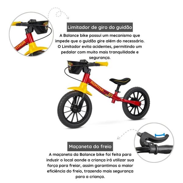 Imagem de Bicicleta Balance Bike Infantil Fast Mod. 3 Aro 12 - Nathor