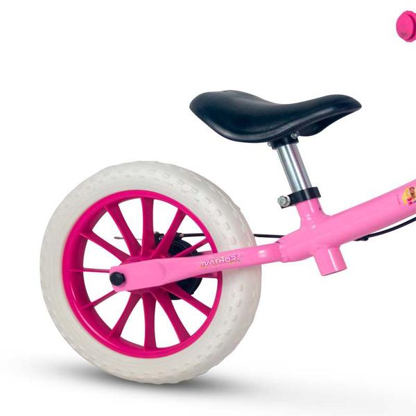 Imagem de Bicicleta Balance Infantil Aro 12 Princesas Meninas Sem Pedal Com Cestinha Nathor