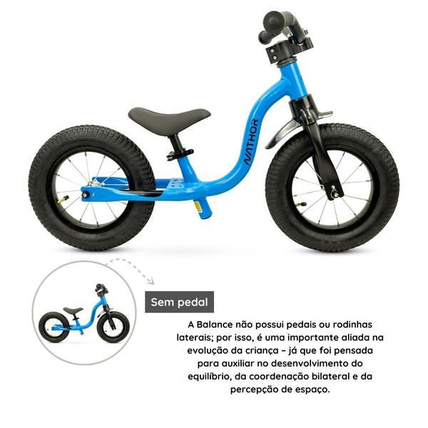 Imagem de Bicicleta Balance Infantil Aro 12 Raiada Azul 2 - Nathor