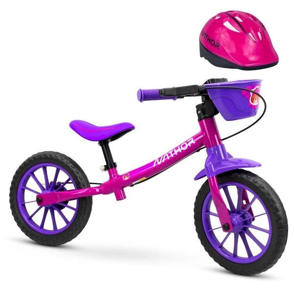 Imagem de Bicicleta Balance Infantil Bike Feminina 3 Aro 12 E Capacete