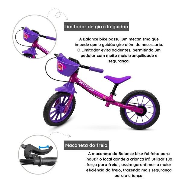 Imagem de Bicicleta Balance Infantil Bike Feminina 3 Aro 12 - Nathor