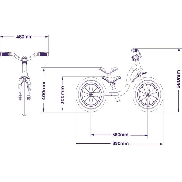 Imagem de Bicicleta Balance Raiada Infantil Aro 12 até 21kg Rodas com Rolamentos Lilás Nathor