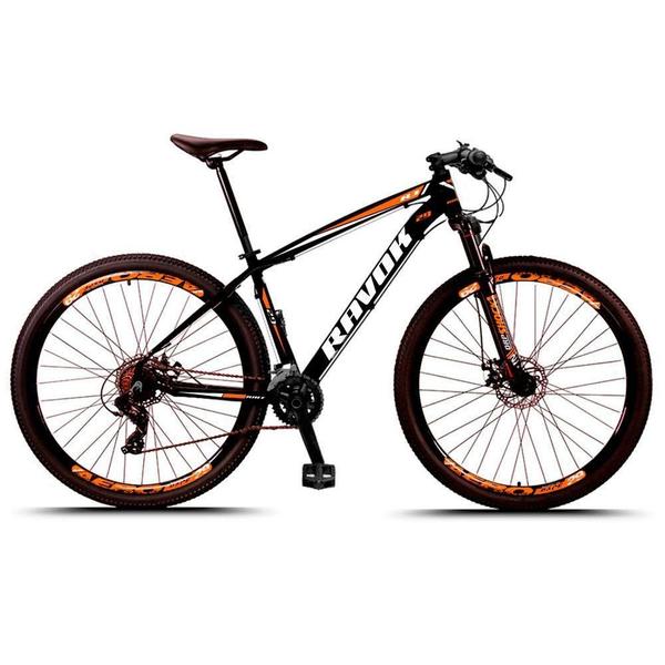 Bicicleta Bike Aro 29 Alumínio 21 Velocidades Shimano Suspensão Freio A Disco Cor: Laranja Tam: 21" - Ravok Imagem de Bicicleta Bike Aro 29 Alumínio 21 Velocidades Shimano Suspensão Freio A Disco Cor: Laranja Tam: 21"