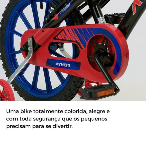 Imagem de Bicicleta Bike Infantil Menino Aro 16 Baby Lux Pto/Azul/Verm