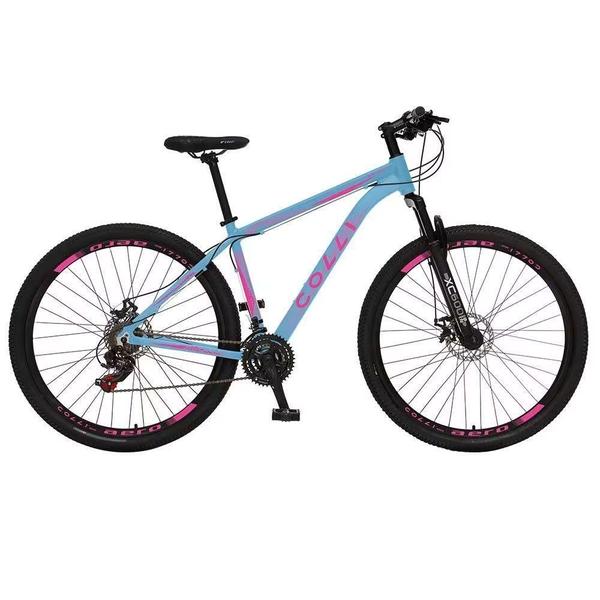 Imagem de Bicicleta Colli Bike Atalanta Aro 29 Freio A Disco Com 21 Marchas Azul/rosa