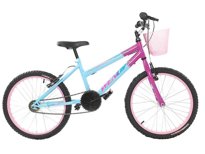 Imagem de Bicicleta Com Rodinha e Cesta Feminina Infantil Aro 20 Wendy