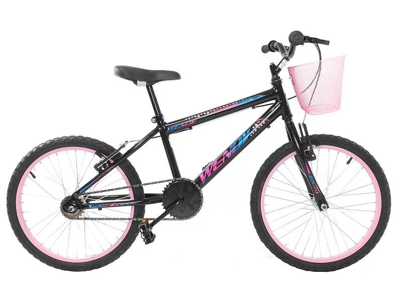 Imagem de Bicicleta Com Rodinha e Cesta Feminina Infantil Aro 20 Wendy