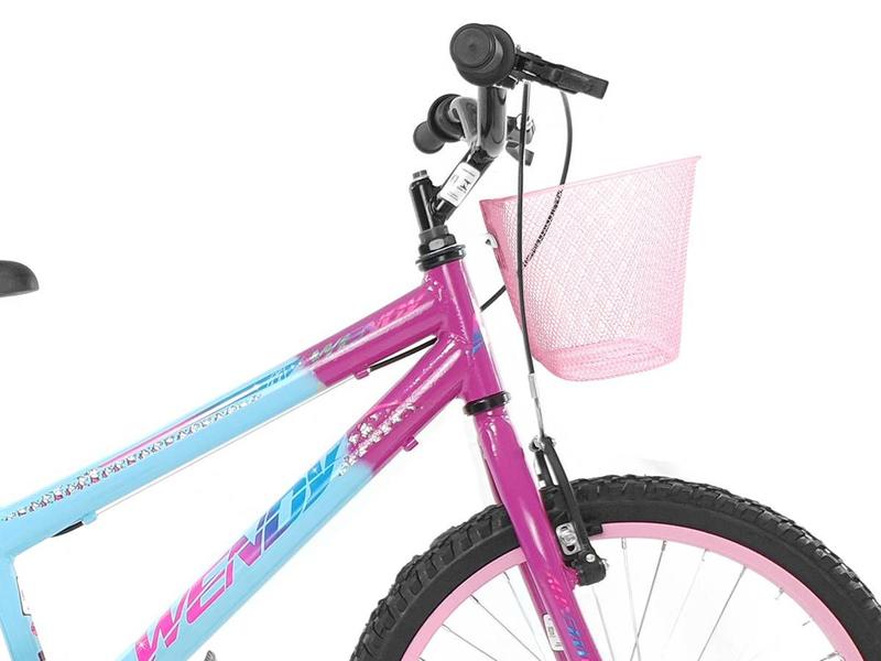 Imagem de Bicicleta Com Rodinha e Cesta Feminina Infantil Aro 20 Wendy