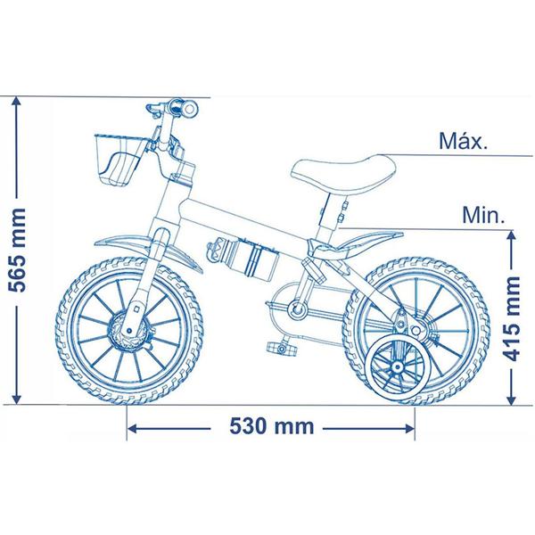 Imagem de Bicicleta Criança De 3 A 5 Anos Aro 12 Menino Veloz Com Capacete Azul Nathor