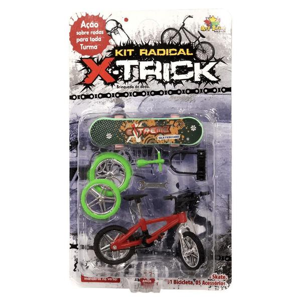 Imagem de Bicicleta de Dedo c/ Acessórios X-Trick Vermelha - Art Brink