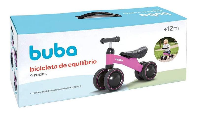 Imagem de Bicicleta De Equilíbrio 4 Rodas Rosa 13517 Buba