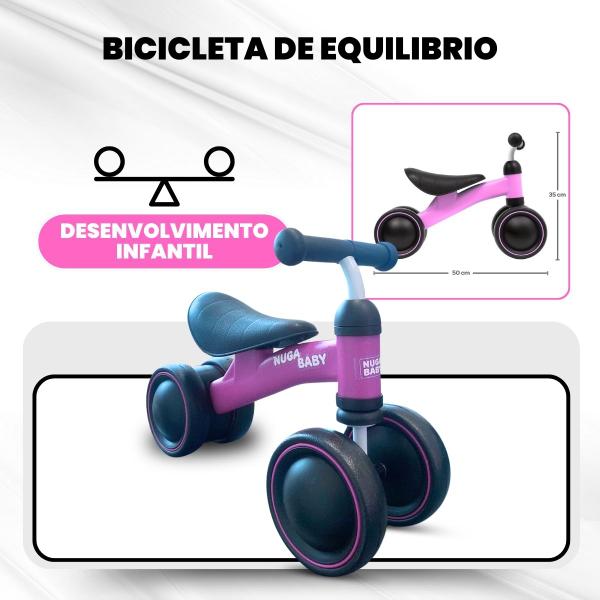 Imagem de Bicicleta De Equilíbrio 4 Rodas Rosa