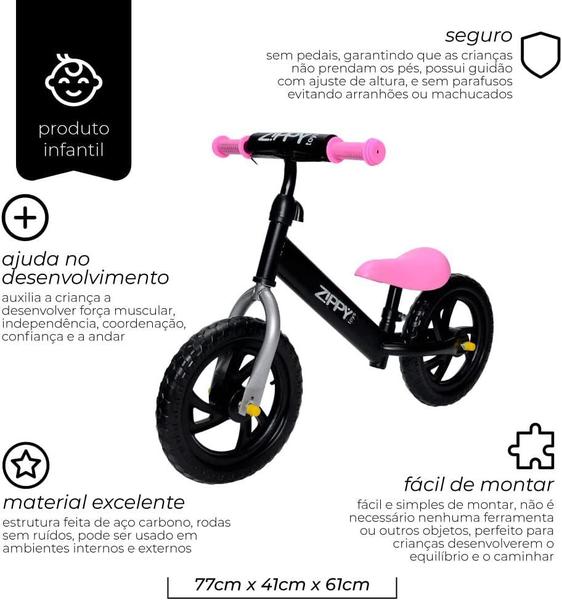 Imagem de Bicicleta De Equilíbrio Aro 12 Rosa - Zippy Toys