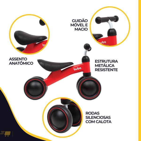 Imagem de Bicicleta De Equilíbrio Infantil 4 Rodas Andador Sem Pedal