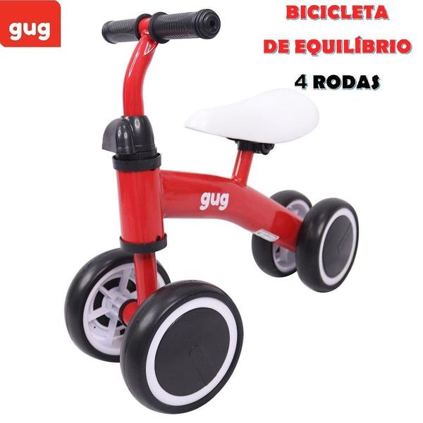 Imagem de Bicicleta De Equilíbrio Infantil 4 Rodas Vermelha Gug