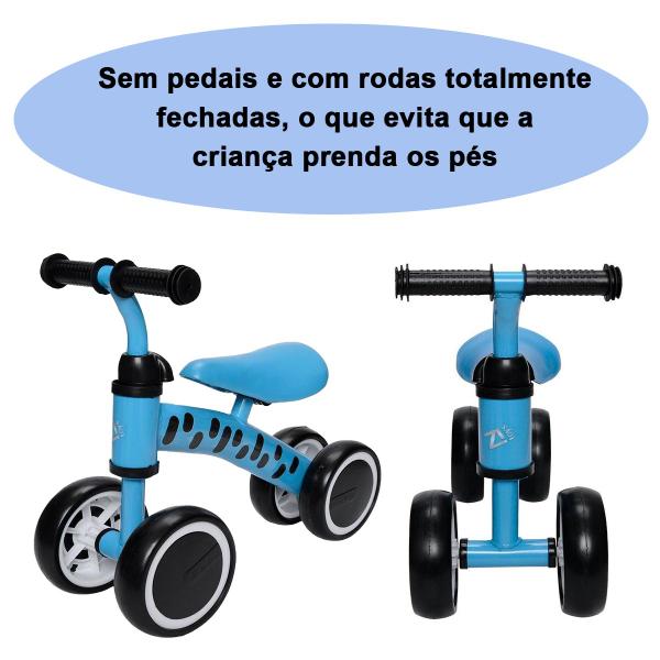 Imagem de Bicicleta de Equilibrio Infantil Andador de Empurrar Bebe Sem Pedal Azul