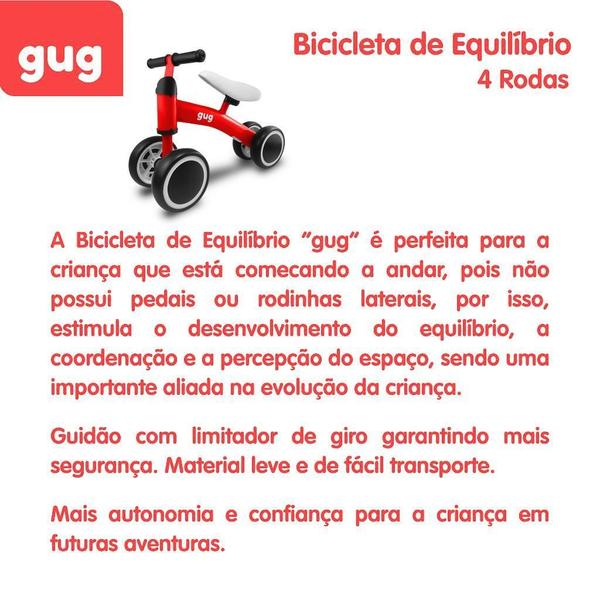 Imagem de Bicicleta De Equilíbrio Infantil Até 20Kg Vermelha 1267