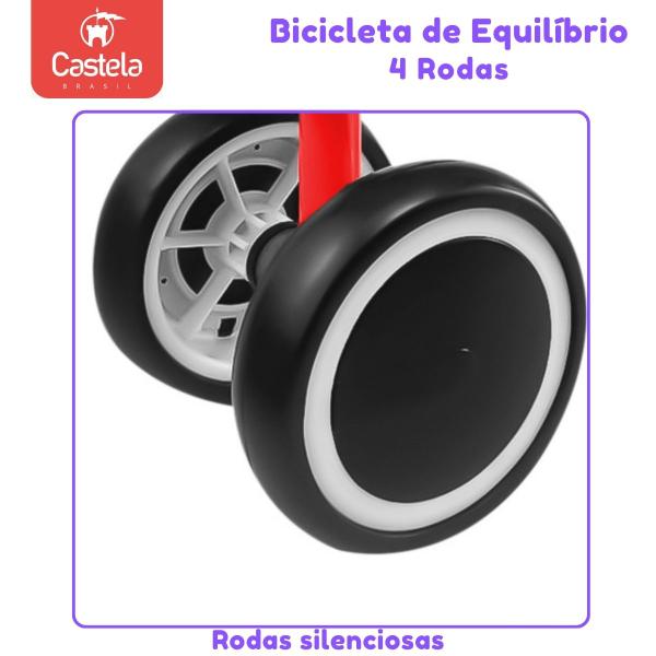 Imagem de Bicicleta De Equilíbrio Infantil Azul Sem Pedal 4 Rodas Castela