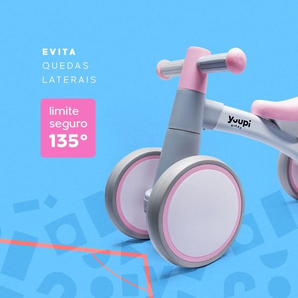 Imagem de Bicicleta De Equilíbrio Infantil Sem Pedal Rosa 4 Rodas Yuupi