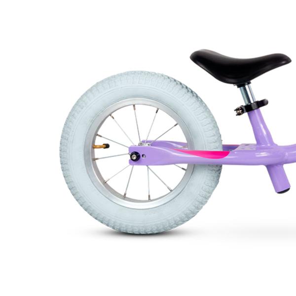 Imagem de Bicicleta de Equilíbrio Raiada Infantil Aro 12 21Kg Válvula Angular Lilás Nathor