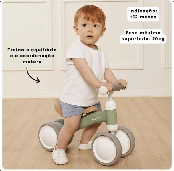 Imagem de Bicicleta de Equilibrio Sem Pedal Infantil 4 rodas Buba Verde