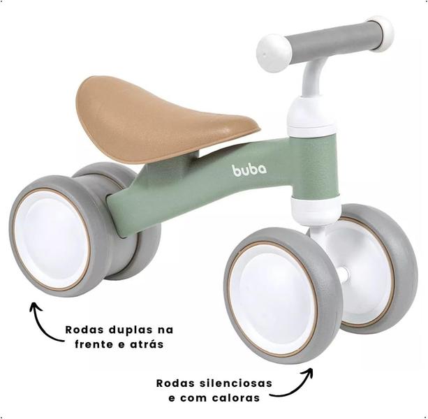 Imagem de Bicicleta de Equilibrio Sem Pedal Infantil 4 rodas Buba Verde