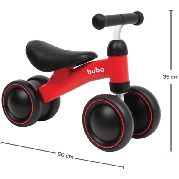 Imagem de Bicicleta de Equilibrio Vermelho 4 Rodas Bicicleta Buba