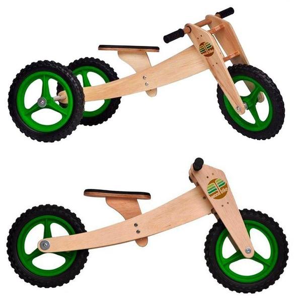 Imagem de Bicicleta De Madeira Woodbike 3 Estágios Verde Camará