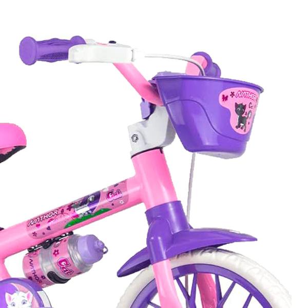 Imagem de Bicicleta de Rodinhas Aro 12 Infantil Cat Rosa Nathor