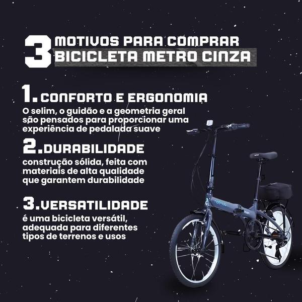 Imagem de Bicicleta dobrável durban metro + bolsa cinza