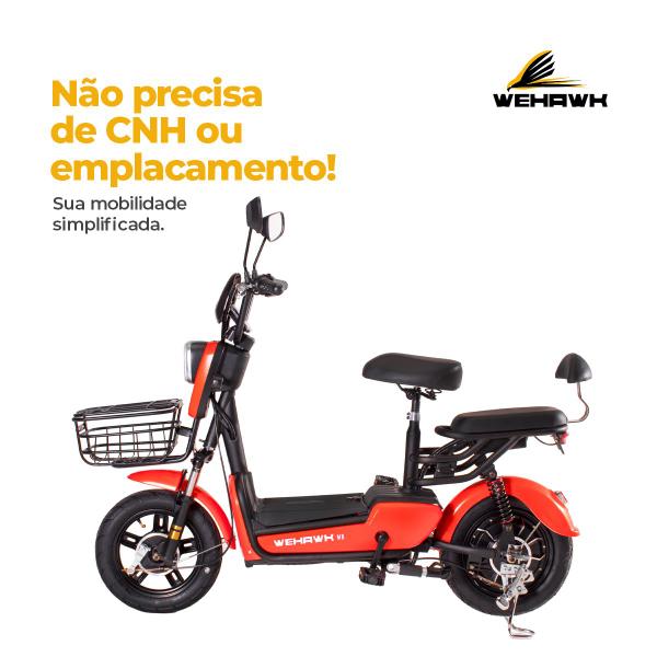 Imagem de Bicicleta Elétrica 500W Prime WeHawk Moto Elétrica sem CNH 48V 12Ah