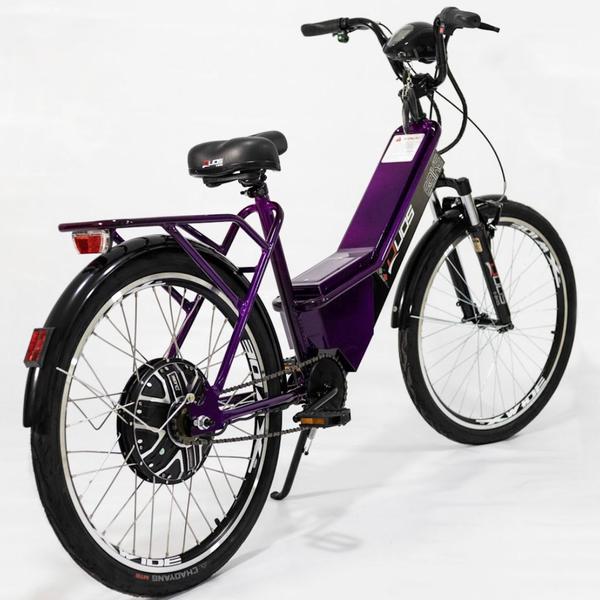 Imagem de Bicicleta Elétrica Confort 800W 48V 15Ah Violeta com Cestinha