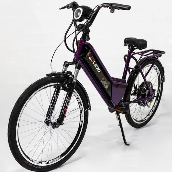 Imagem de Bicicleta Elétrica Confort 800W 48V 15Ah Violeta com Cestinha