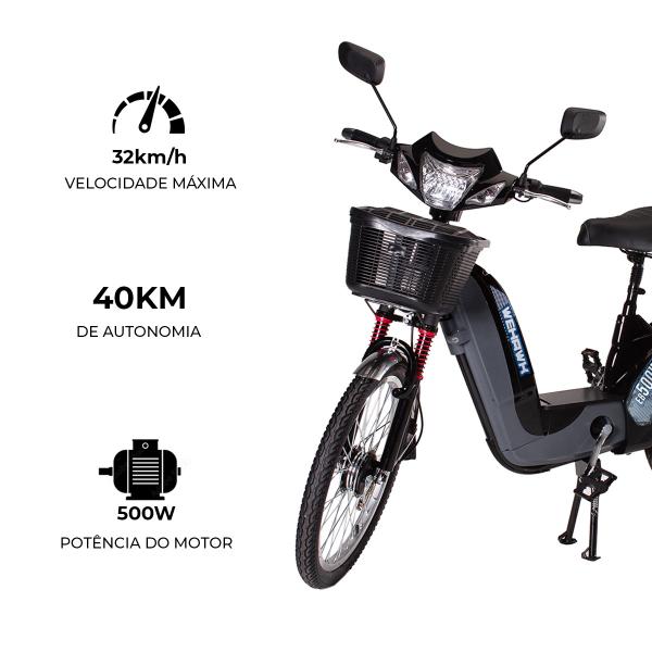 Imagem de Bicicleta Elétrica para Adultos 500W sem CNH Bateria Removível SB WeHawk