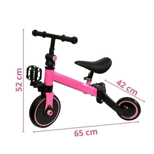 Imagem de Bicicleta Equilíbrio 2 Em 1 Importway Bw312Rs Preto E Rosa