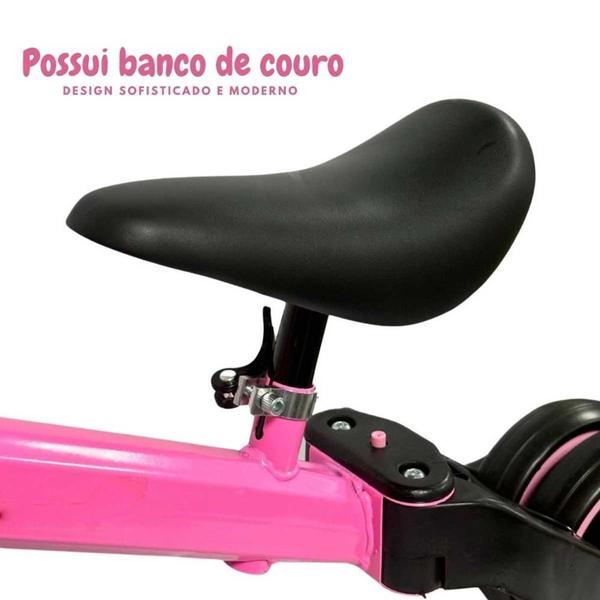 Imagem de Bicicleta Equilíbrio 2 Em 1 Importway Bw312Rs Preto E Rosa