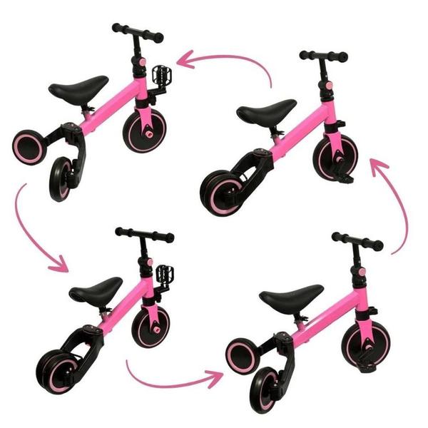 Imagem de Bicicleta Equilíbrio 2 Em 1 Importway Bw312Rs Preto E Rosa