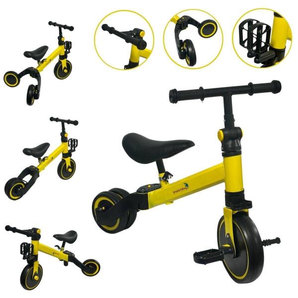 Imagem de Bicicleta Equilíbrio 3 Em 1 Balance Triciclo Amarelo Amarelo