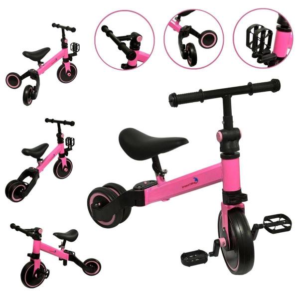 Imagem de Bicicleta Equilíbrio 3 Em 1 Balance Triciclo Rosa Rosa