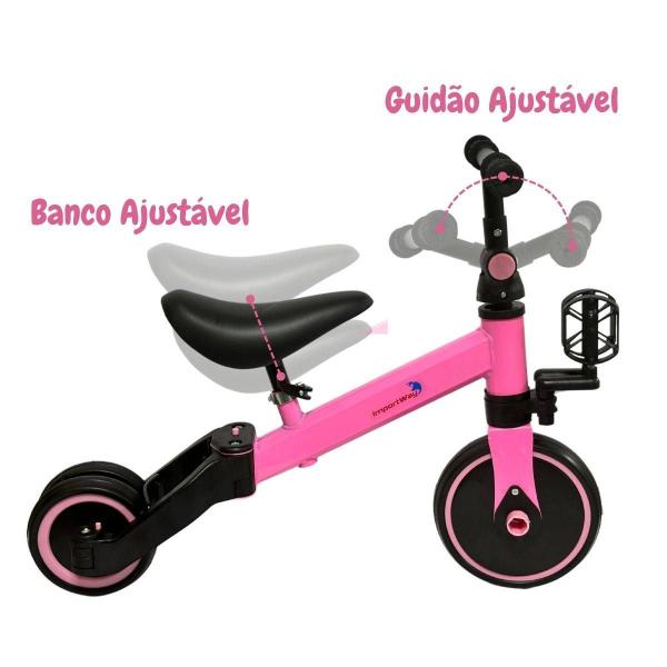 Imagem de Bicicleta Equilíbrio 3 Em 1 Balance Triciclo Rosa Rosa