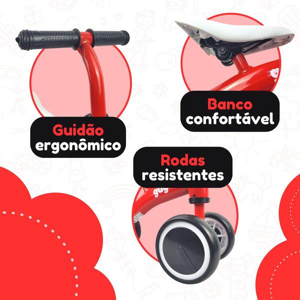 Imagem de Bicicleta Equilíbrio Andador Sem Pedal Infantil Bebe 4 Rodas