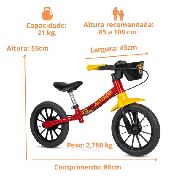 Imagem de Bicicleta Equilíbrio Balance Sem Pedal Aro 12 Fast Nathor