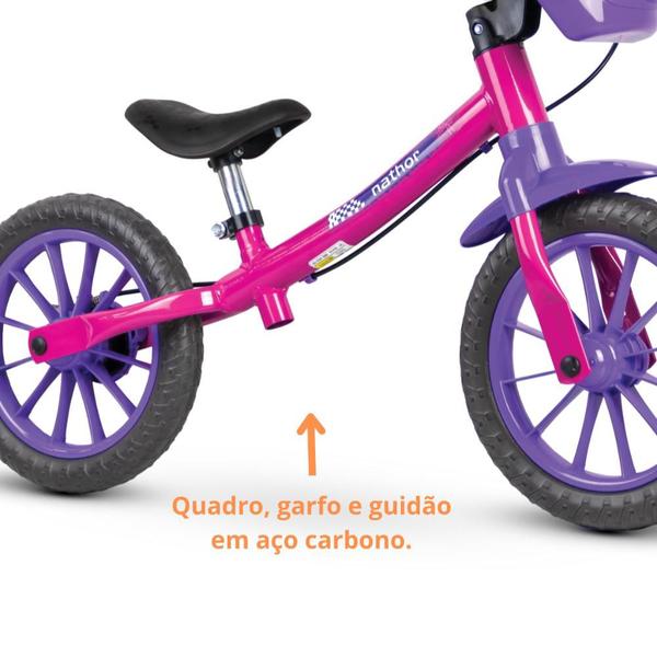 Imagem de Bicicleta Equilíbrio Balance Sem Pedal Aro 12 Menina Nathor