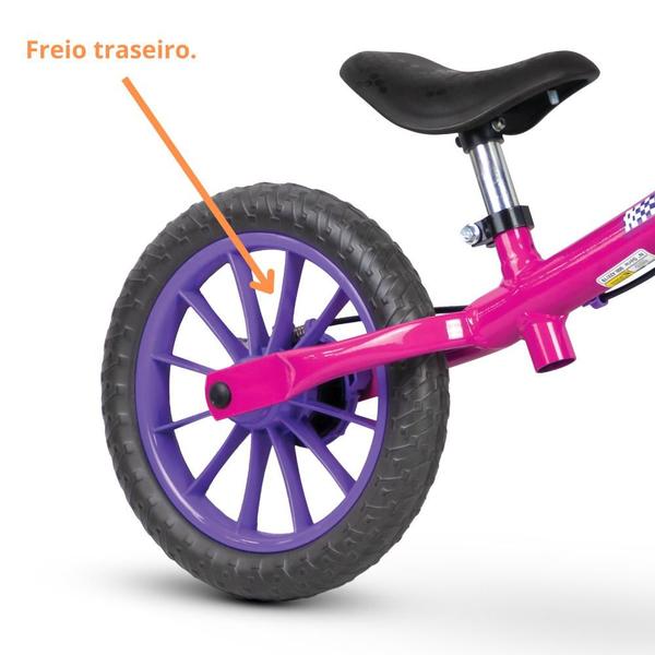 Imagem de Bicicleta Equilíbrio Balance Sem Pedal Aro 12 Menina Nathor