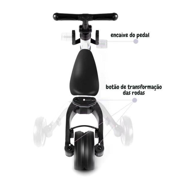 Imagem de Bicicleta Equilíbrio Infantil 3 Em 1 Balance E Triciclo Branco