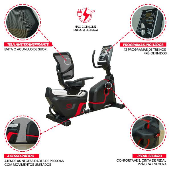 Imagem de Bicicleta Ergométrica Horizontal H-3000 Aparelho para Academia Consport